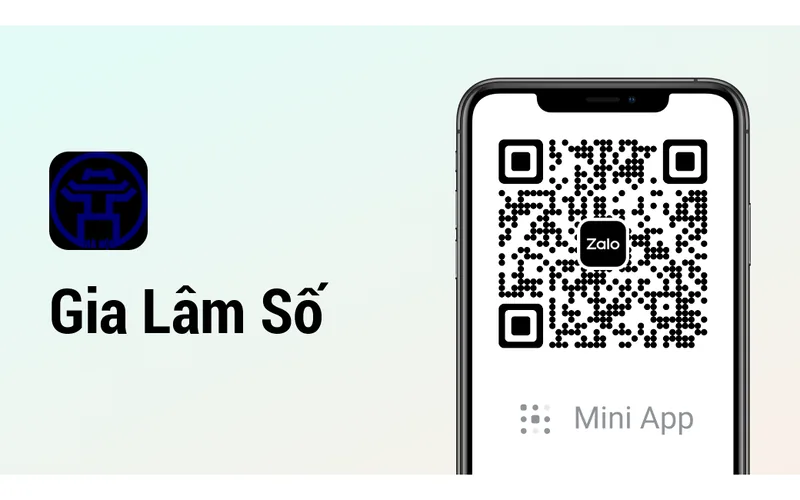 Ảnh bìa Zalo Mini App Gia Lâm số kèm mã QR mở ứng dụng.
