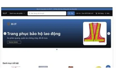 The VLP storefront with its search bar, categories and workwear products.